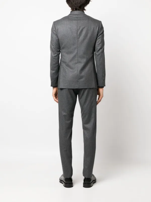 D4.0 pinstripe-pattern single-breasted Blazer | Grey | FARFETCH