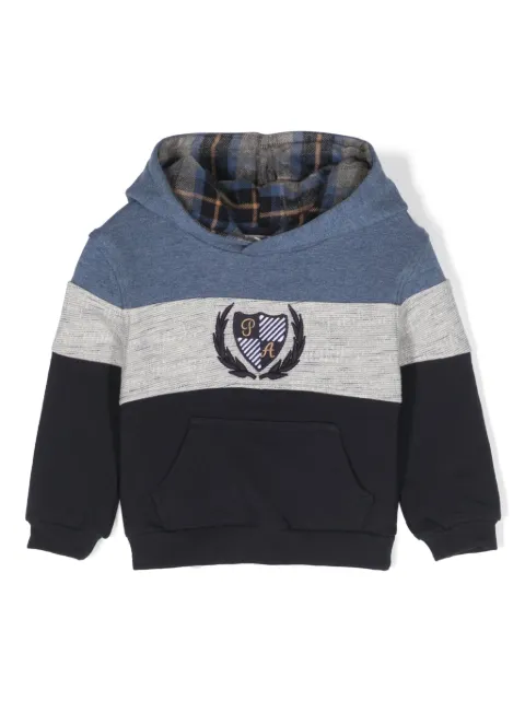 Patachou logo-patch striped hoodie