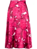 Valentino Garavani blurred rose-print skirt - Pink