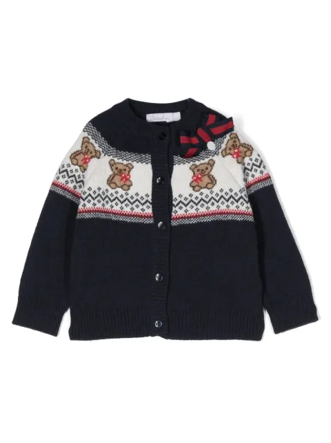 Patachou Cardigan de tricô intarsia com laço