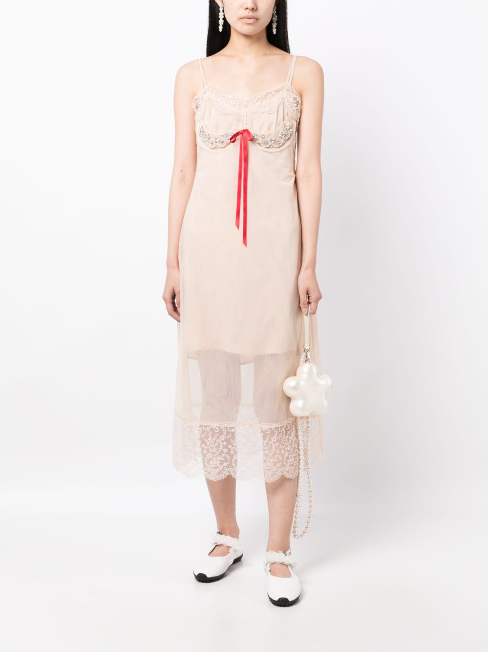 Simone Rocha Jurk met strik-detail - Beige