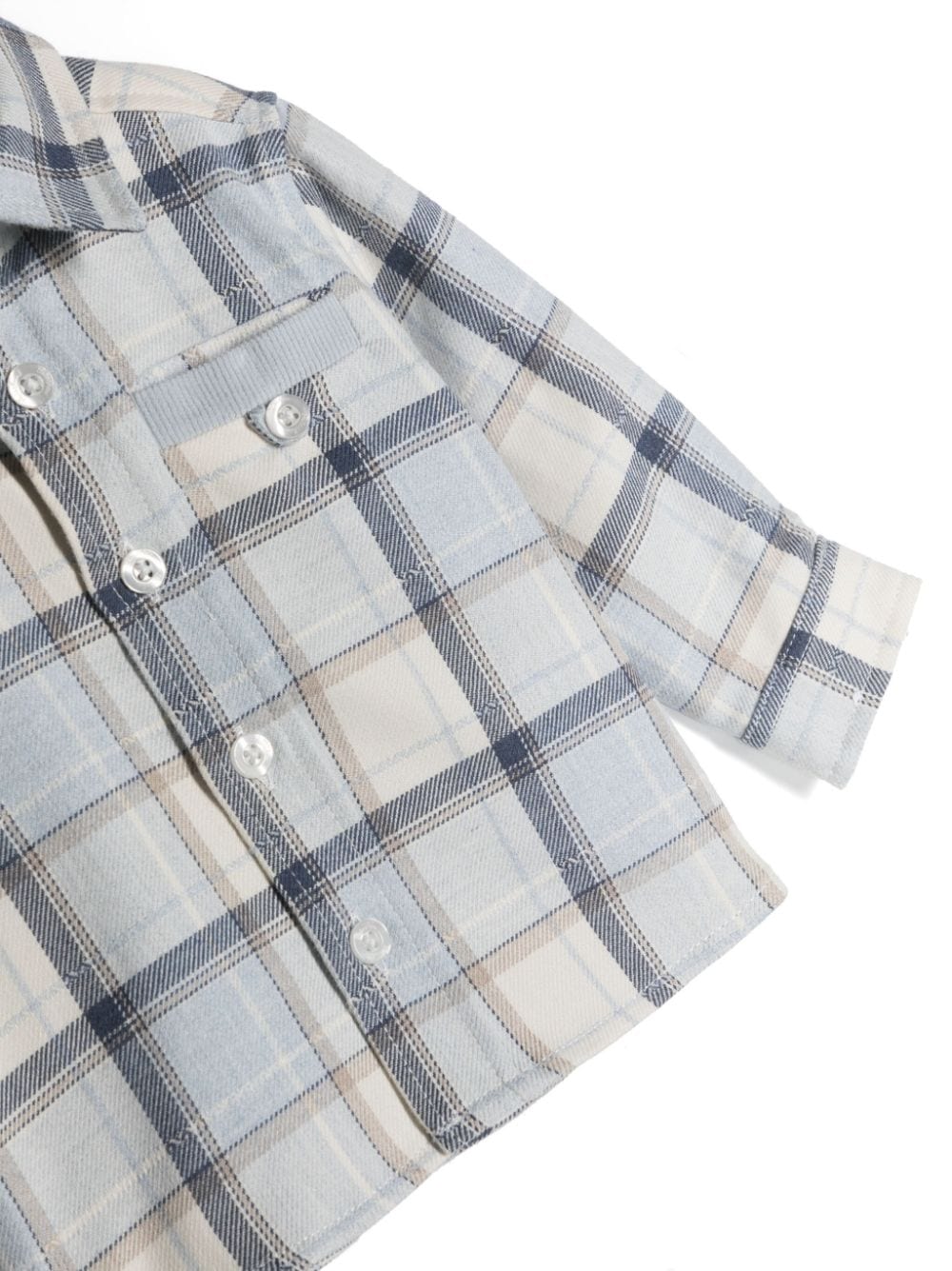 Shop Patachou Checkered Cotton Shirt In Neutrals