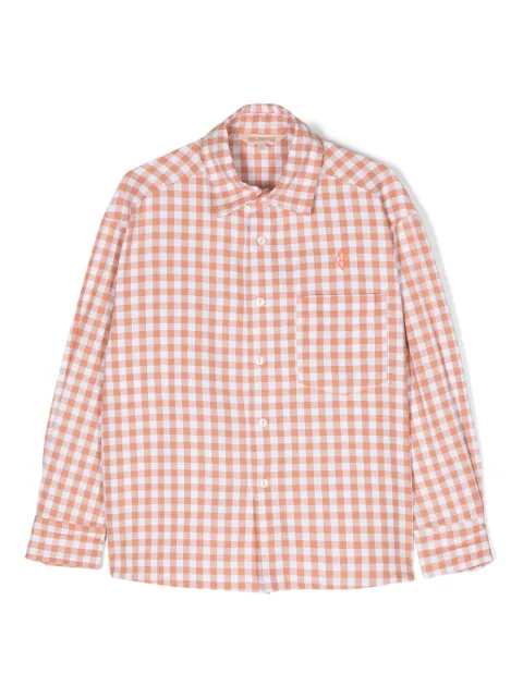 The Animals Observatory logo-embroidered checked shirt