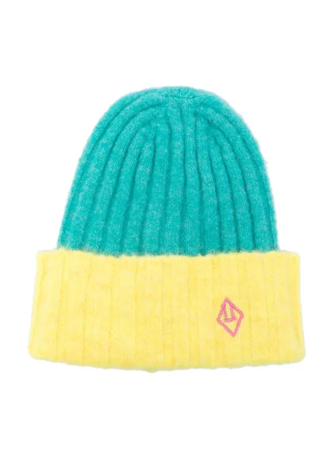 The Animals Observatory gorro con logo bordado y diseño de dos tonos