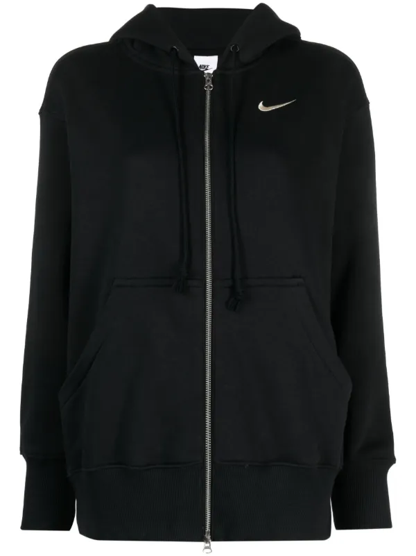 Nike Phoenix logo embroidered zip up Hoodie Black FARFETCH AE