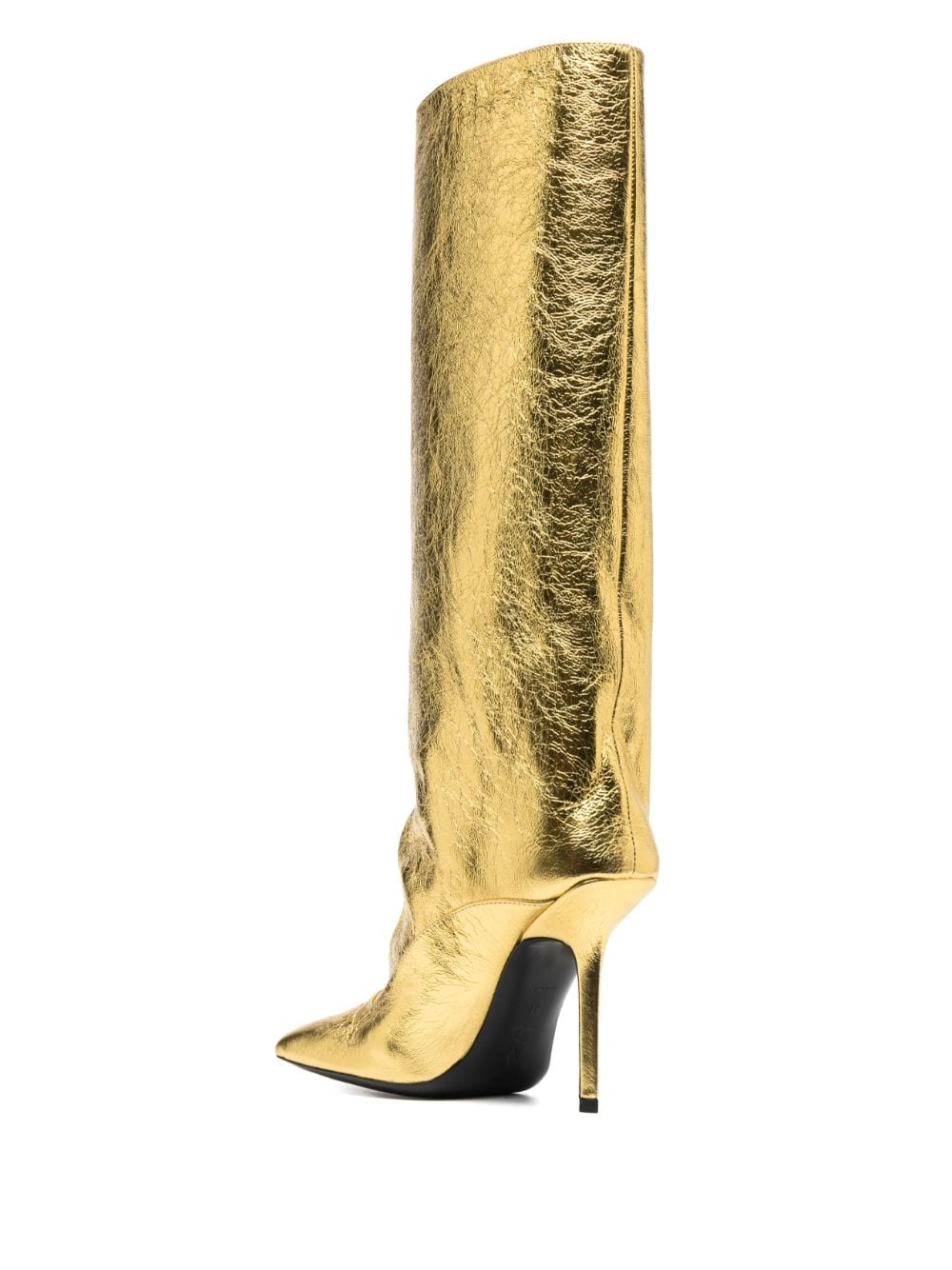 Shop Attico Sienna 105mm Knee-high Leather Boots In Gold