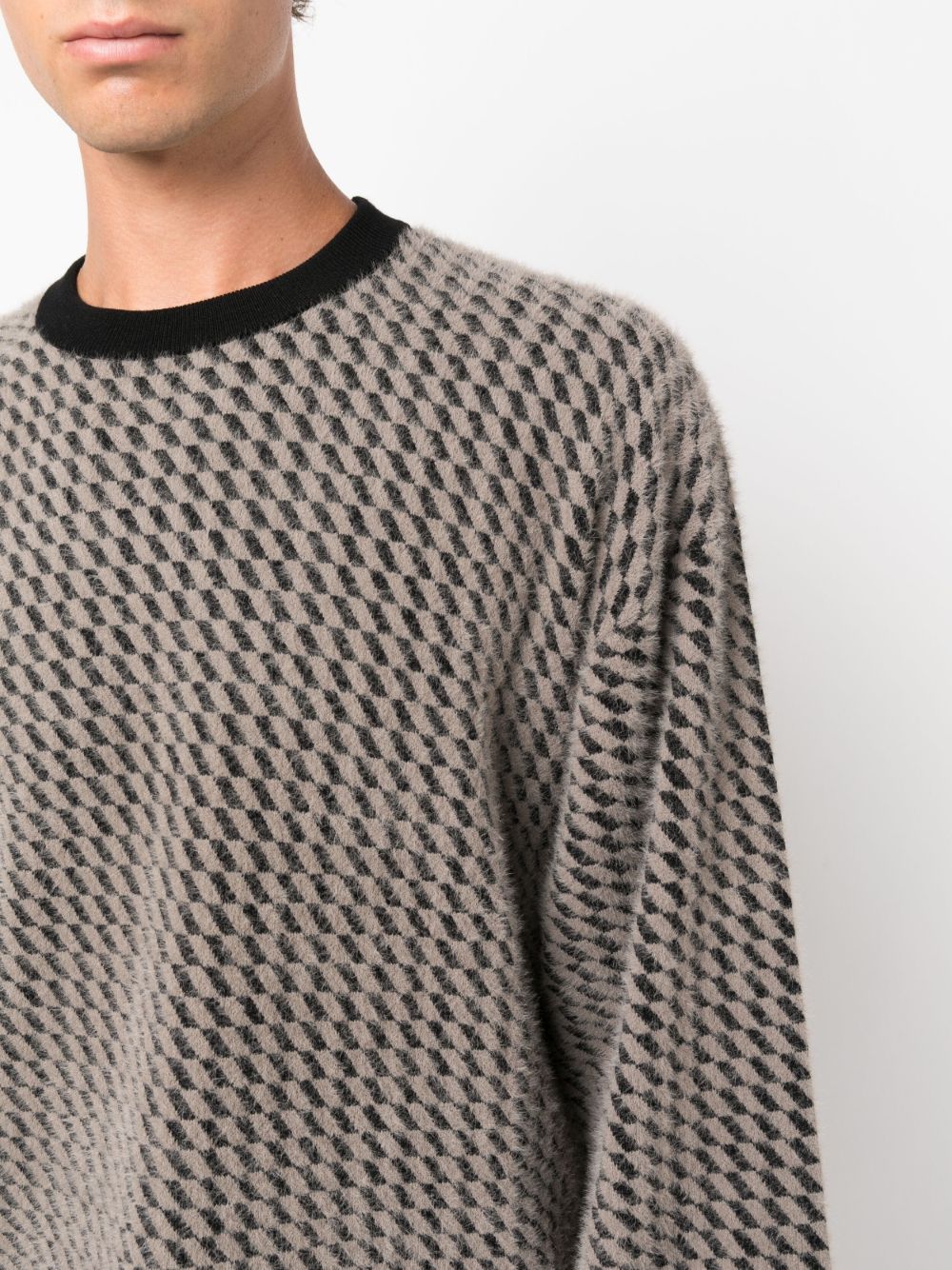 Giorgio Armani patterned-jacquard crew-neck jumper Men