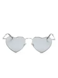 Saint Laurent Eyewear Loulou heart-frame sunglasses - Silver