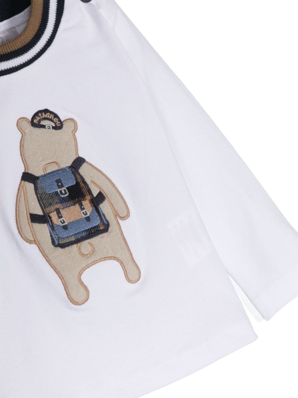 Shop Patachou Teddy Bear-print Long-sleeve T-shirt In White