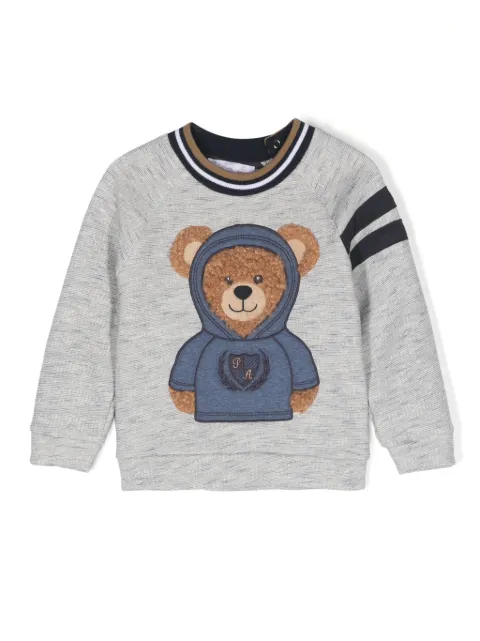 Patachou teddy bear-print cotton sweatshirt