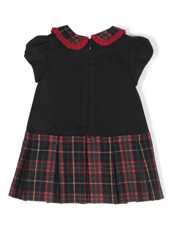 sachin and babi light blue dress Tartan Dress with Elbow Length Sleeve