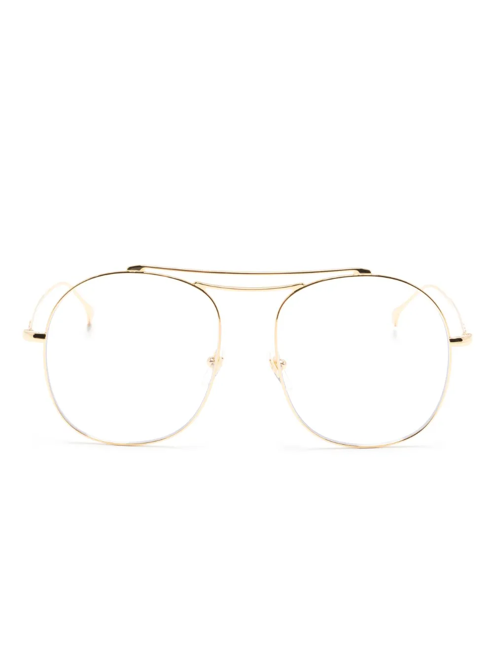 Gucci Eyewear パイロット眼鏡フレーム - ゴールドトーン Gucci Eyewear パイロット眼鏡フレーム - ゴールドトーン