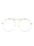 Gucci Eyewear logo-engraved pilot-frame glasses - Gold