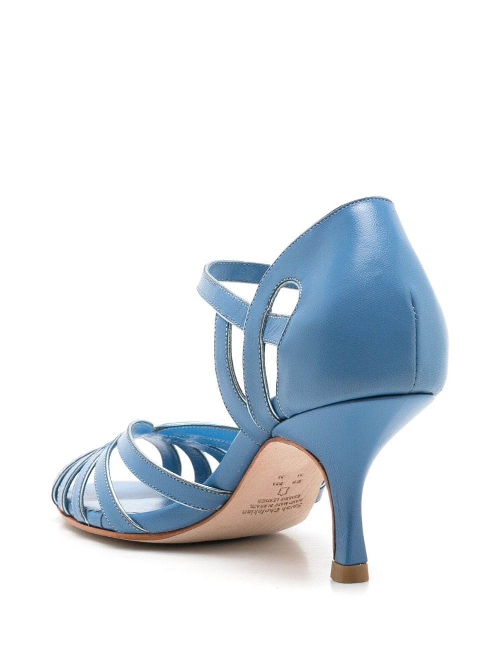 Shop Sarah Chofakian Marcel 65mm Cut-out Sandals In Blue