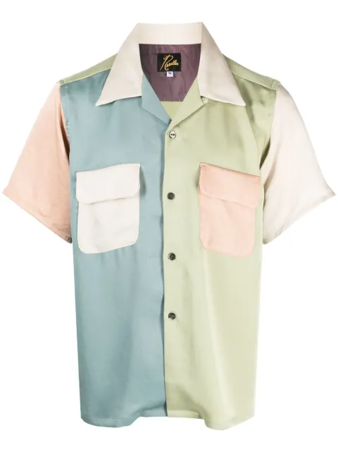 Needles colour-block satin shirt