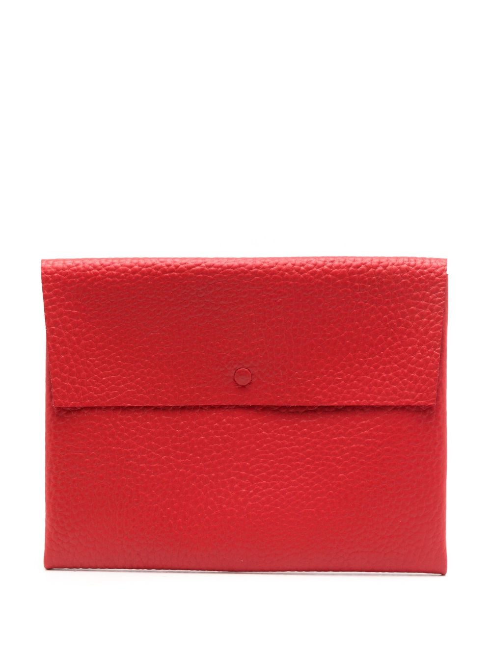 Sarah Chofakian Grained-texture Leather Case In Red