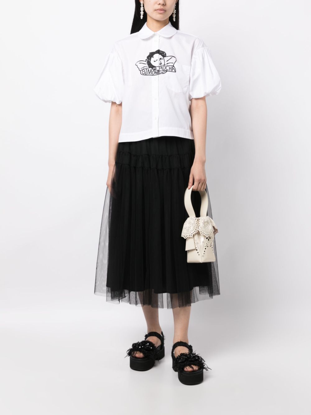 Simone Rocha Blouse met logoprint - Wit