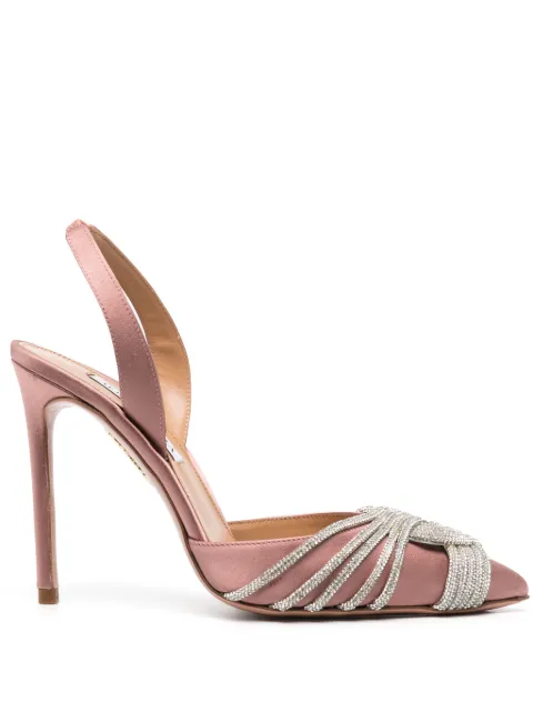 Aquazzura Gatsby 105mm crystal-strap pumps