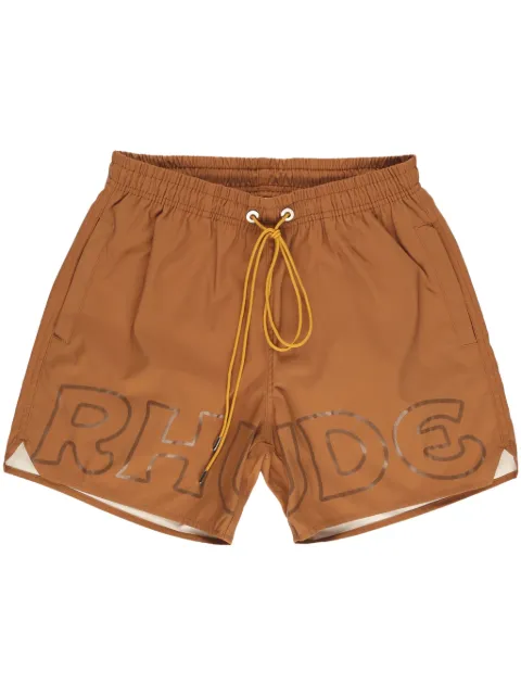 RHUDE shorts de playa con logo estampado