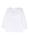 Patachou ruffle-collar stretch-cotton blouse - White