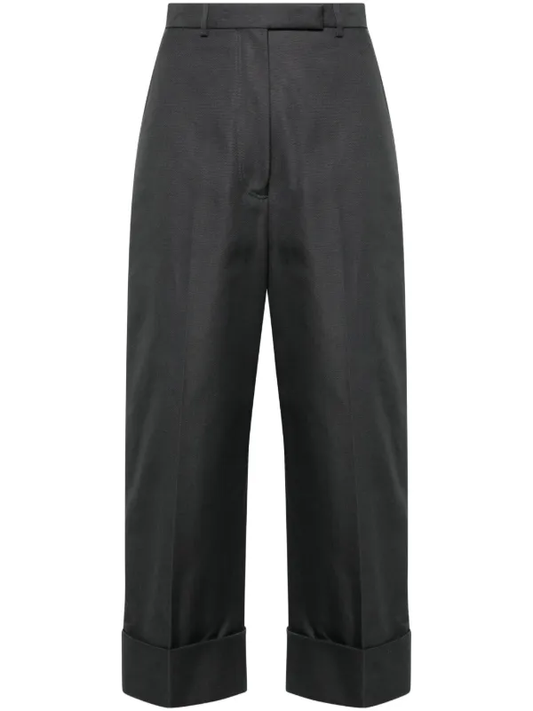 Thom Browne High-waisted Canvas Trousers in Grey