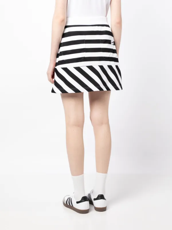 【PEARLY GATES】 Women's Striped Logo Banding Inverted Skirt PEARLY GATES logo-print Striped Miniskirt | Black | FARFETCH