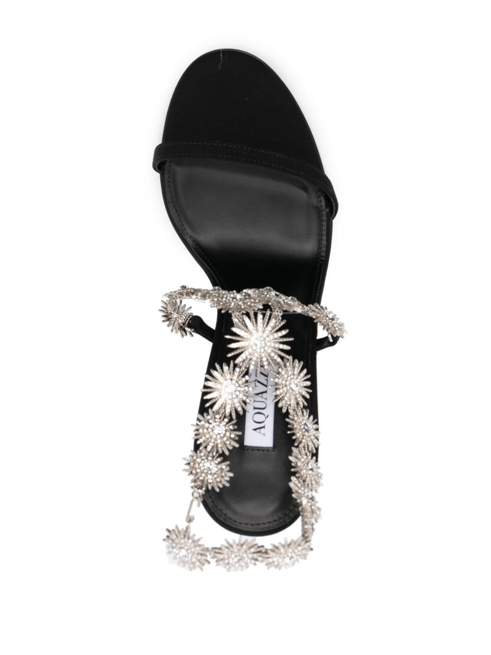 Shop Aquazzura Comet 105mm Crystal-embellished Sandals In Black