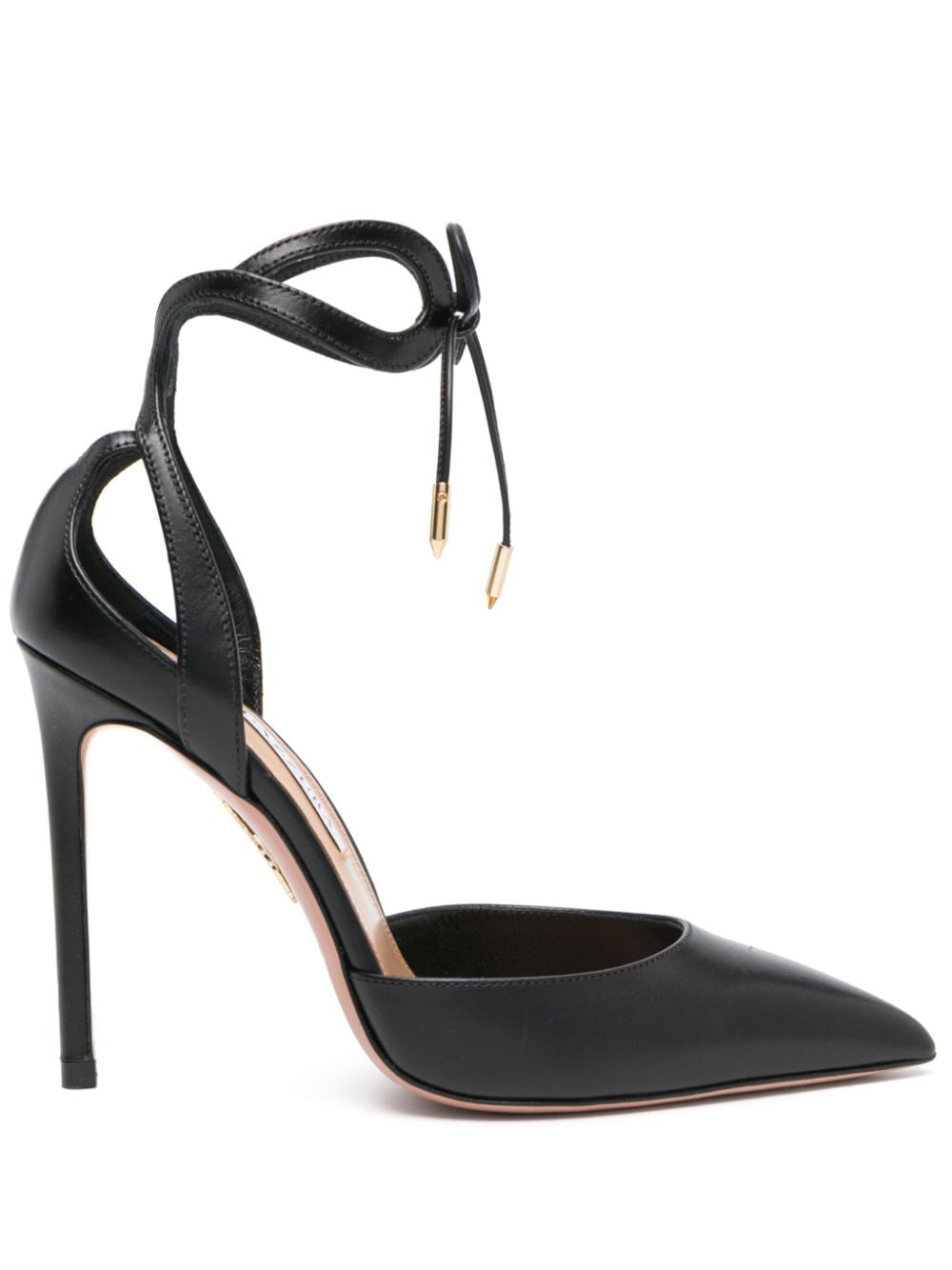 Aquazzura Tessa 105mm Leather Pumps In Black