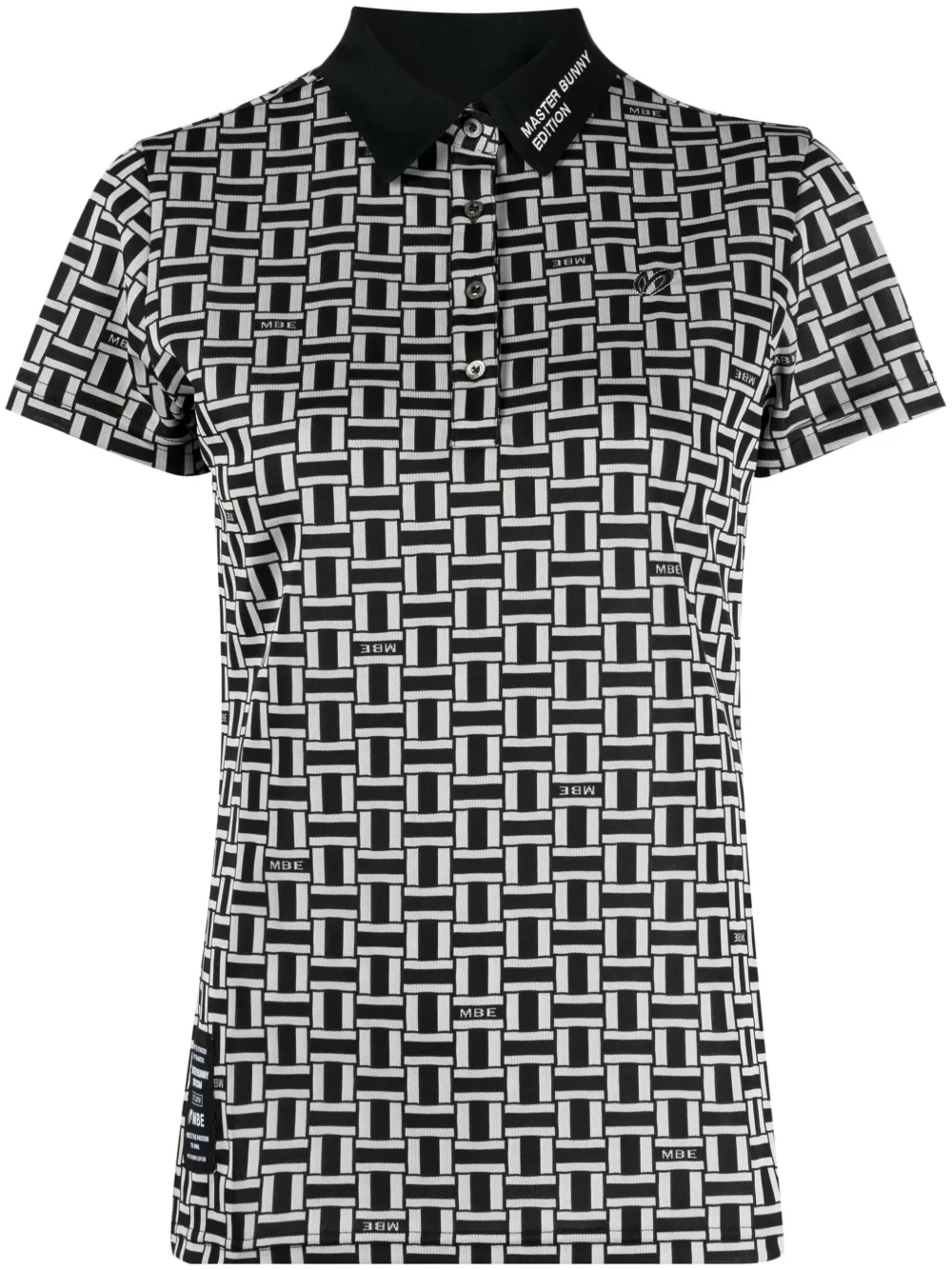 Master Bunny Edition Graphic-print Logo-patch Polo Top In Schwarz