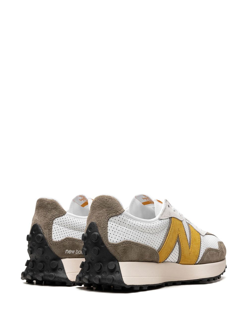 Shop New Balance 327 "yellow Olive" Sneakers In White