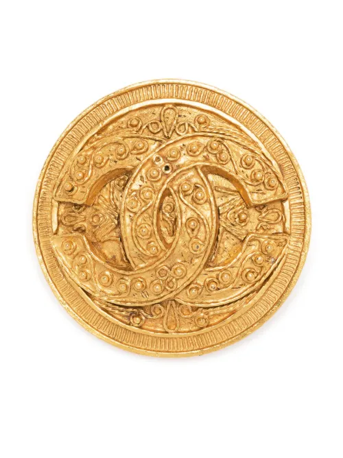 Broche médaillon à logo CC (1994) - CHANEL Pre-Owned - Modalova