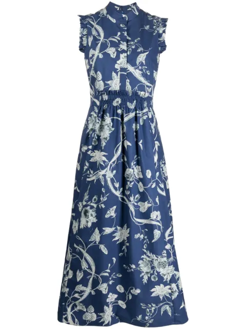 Erdem tonal floral-print midi dress