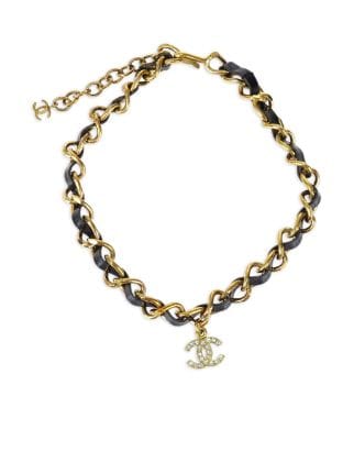 Preowned Chanel Necklace - Belt - Large Cc Logo Vintage Black