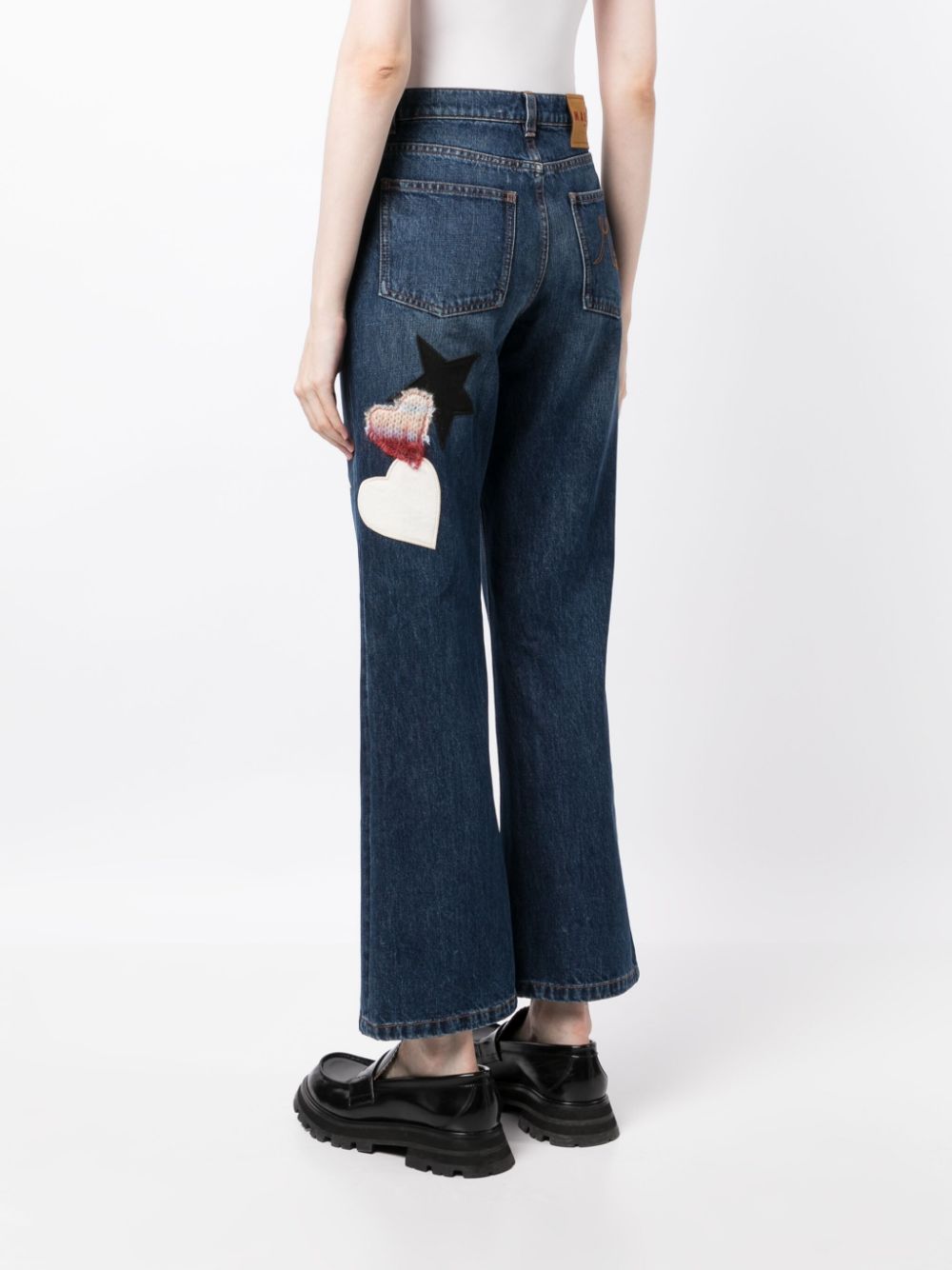 Shop Marni High-rise Cropped Jeans In Blue