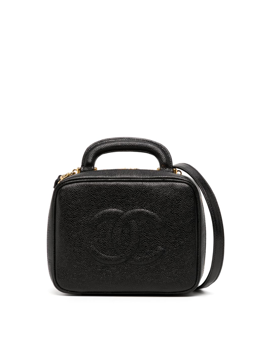 CHANEL Pre-Owned 1997 CC stitch vanity two-way bag – Black