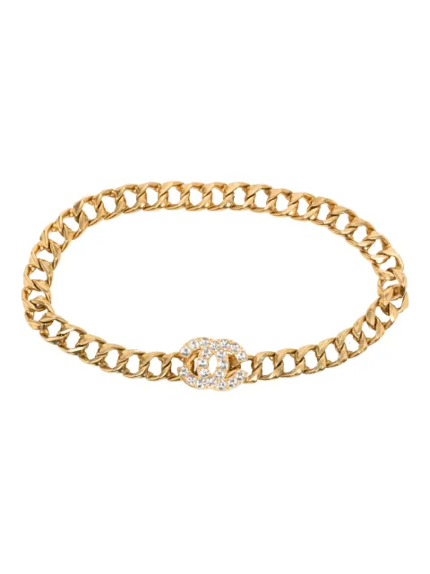 CHANEL Pre-Owned ceinture en chaîne à strass(1995)