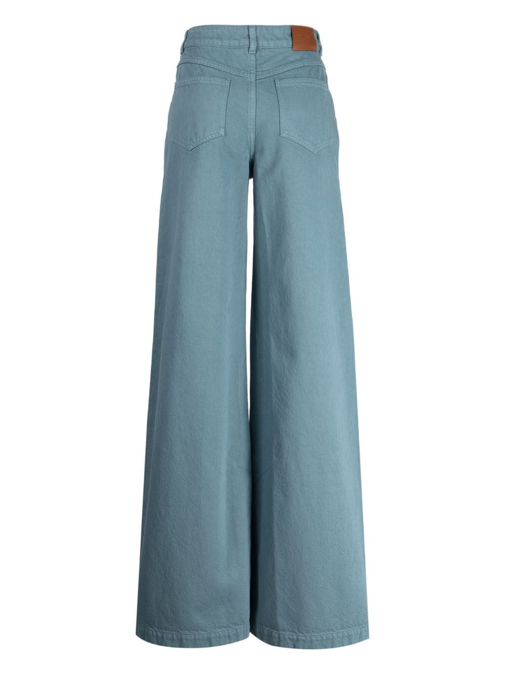 Shop Del Core High-waist Wide-leg Trousers In Blue