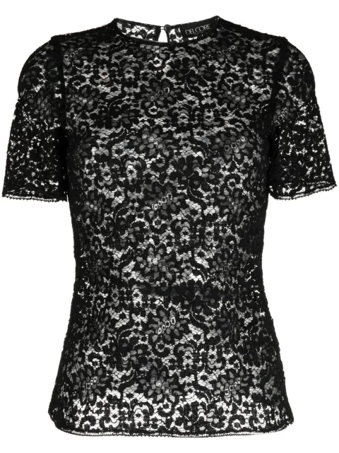 Del Core floral-lace short-sleeved T-shirt