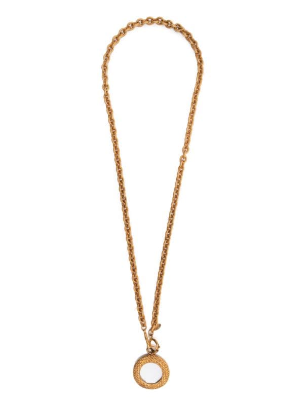 Chanel Pre-owned 1994 Medallion Pendant Necklace - Gold