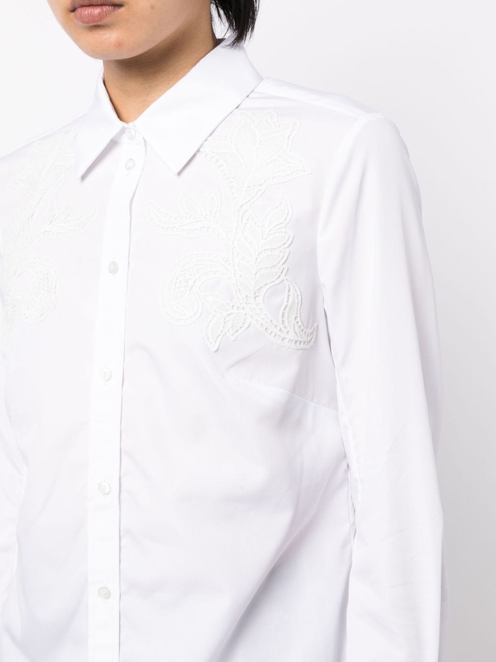 Shop Erdem Spread-collar Cotton Shirt In Weiss