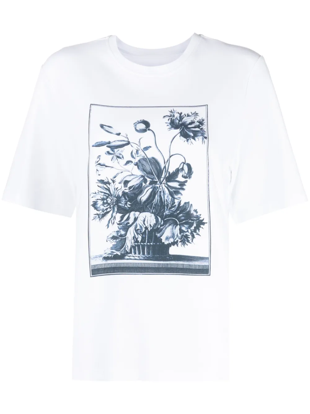 Erdem Cotton Graphic-print T-shirt In Weiss