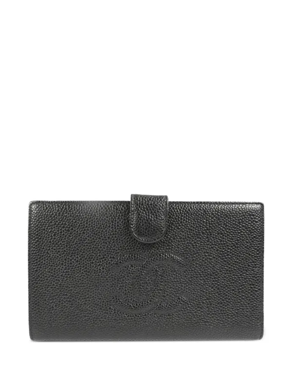 Chanel Pre-owned 2002 Long Bi-fold Wallet in Black