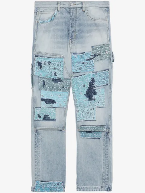 AMIRI high-rise patchwork-detail jeans