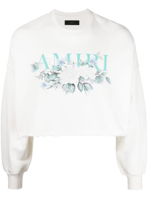 AMIRI logo-print raw-cut sweatshirt