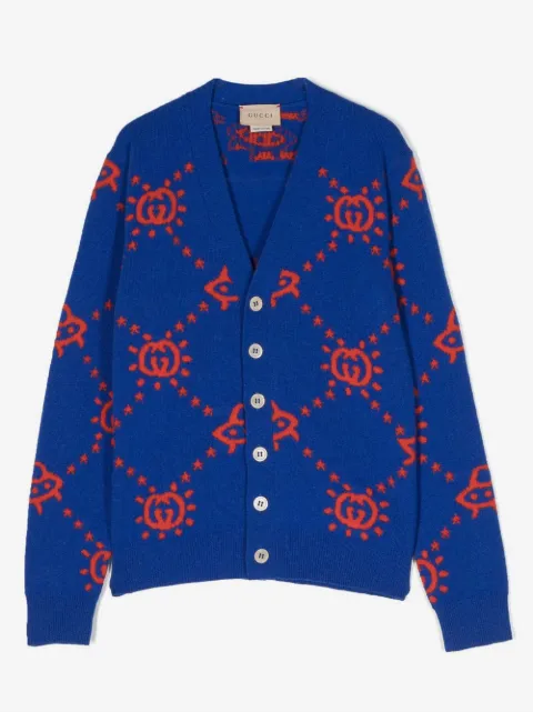 Gucci Kids Interlocking G-pattern wool cardigan