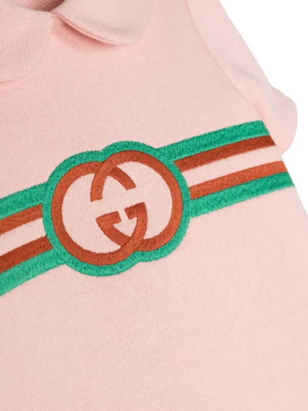 Gucci Kids Interlocking G Embroidered Jersey Dress