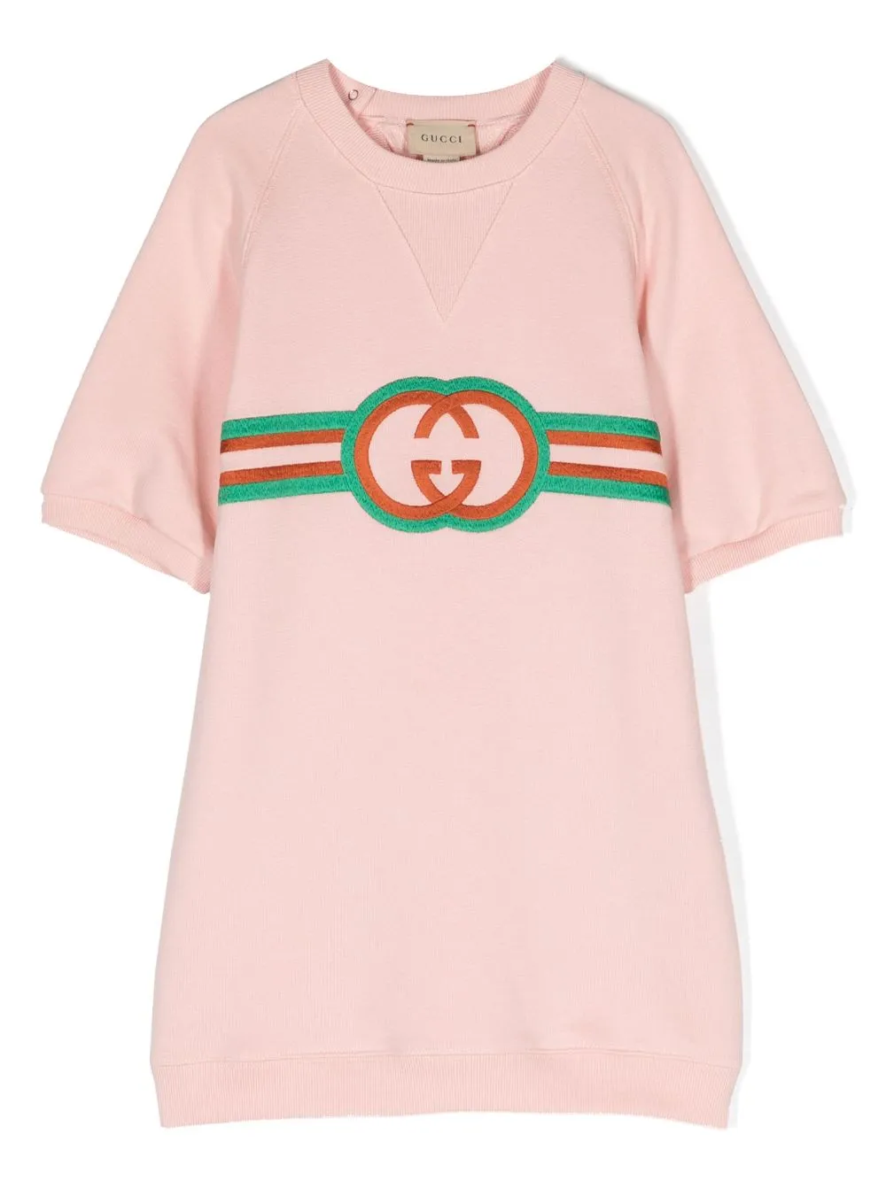 Gucci Kids Interlocking G embroidered jersey dress - Pink