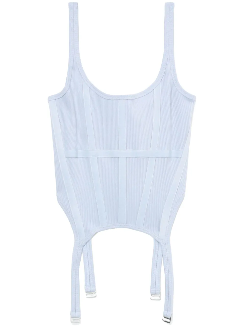 Dion Lee Panelled-design Cotton Top In Blue