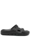 AMIRI logo-patch round-toe slides - Black