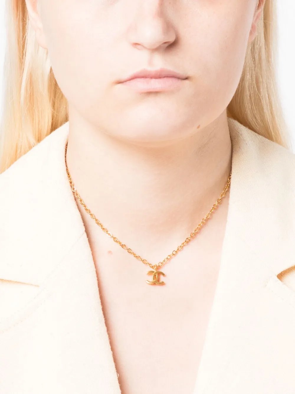 CHANEL Pre Owned 1982 CC Charm Necklace Farfetch